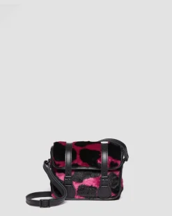 Hair-On Cow Print Umhängetasche 18cm in Thrift Pink