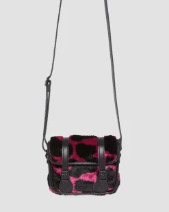 Hair-On Cow Print Umhängetasche 18cm in Thrift Pink