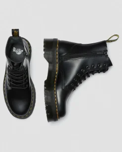 JADON GLATTLEDER PLATEAUSTIEFEL in Schwarz