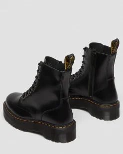 JADON GLATTLEDER PLATEAUSTIEFEL in Schwarz