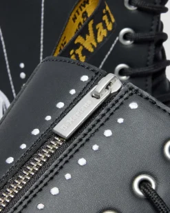 Jadon Hi Solar Flare Reclaimed Leder Plateaustiefel in Schwarz & Weiß