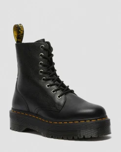 Jadon III Pisa Leder Plateaustiefel in Schwarz
