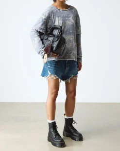 Jadon III Pisa Leder Plateaustiefel in Schwarz