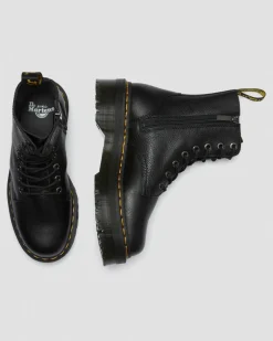 Jadon III Pisa Leder Plateaustiefel in Schwarz