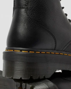 Jadon III Pisa Leder Plateaustiefel in Schwarz