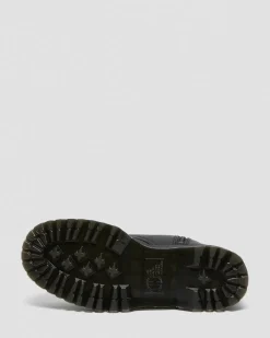 Jadon Leder Plateaustiefel mit Kunstfellfutter in Schwarz