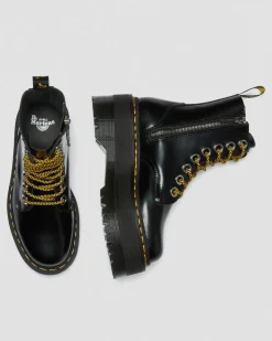 Jadon Max Buttero Leder Plateaustiefel in Schwarz