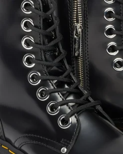 Jadon Max Buttero Leder Plateaustiefel in Schwarz