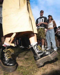 Jadon Max Buttero Leder Plateaustiefel in Schwarz