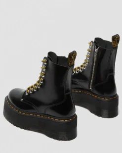 Jadon Max Buttero Leder Plateaustiefel in Schwarz