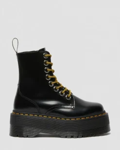 Jadon Max Buttero Leder Plateaustiefel in Schwarz