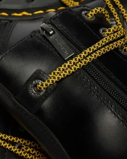 Jadon XL Leder Plateaustiefel in Schwarz