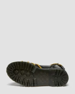 Jadon XL Leder Plateaustiefel in Schwarz