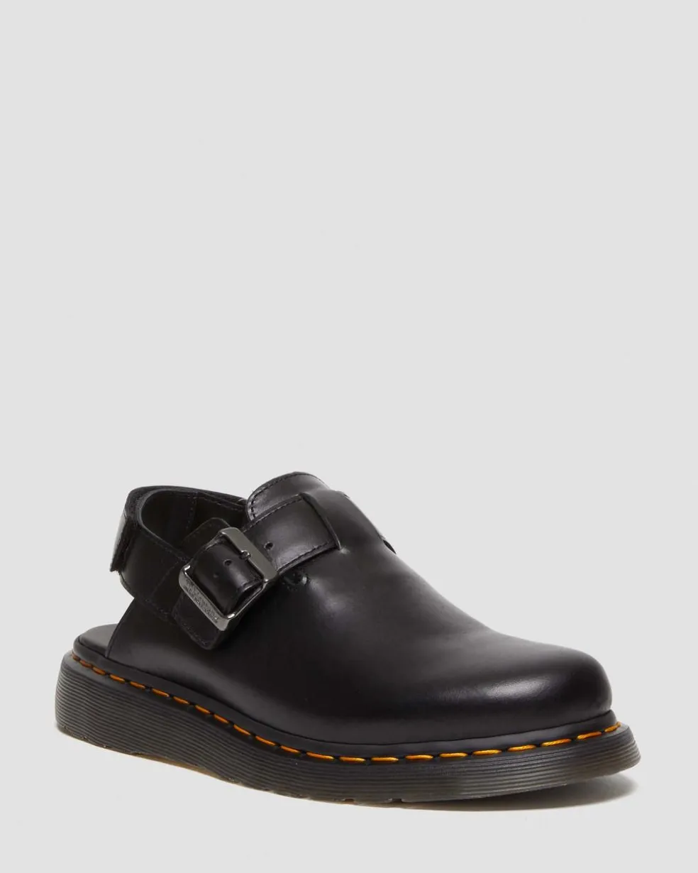 Jorge II Brando Leder Slingback Mules in Schwarz