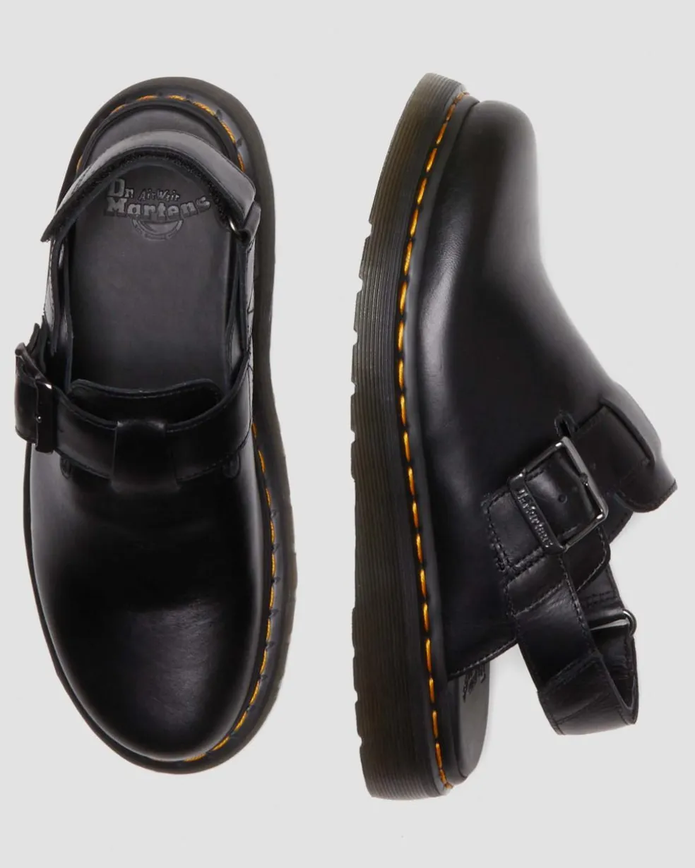 Jorge II Brando Leder Slingback Mules in Schwarz