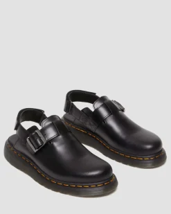 Jorge II Brando Leder Slingback Mules in Schwarz
