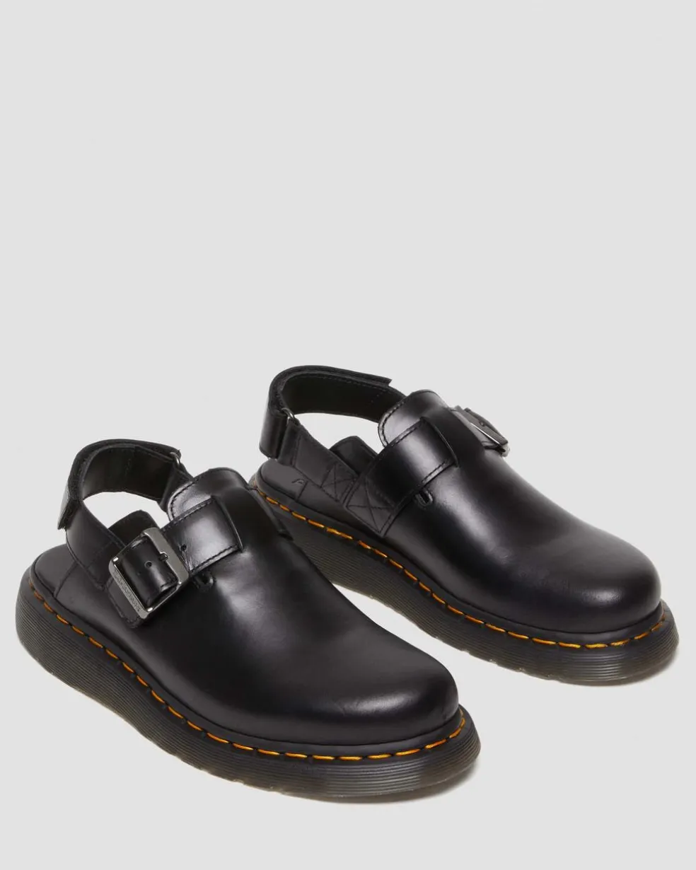 Jorge II Brando Leder Slingback Mules in Schwarz