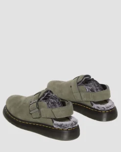 Jorge II Faux Fur Gefütterte Mules in Nickel Grey