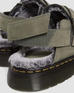 Jorge II Faux Fur Gefütterte Mules in Nickel Grey