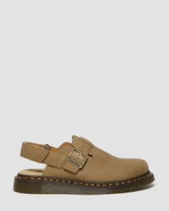 Jorge II Tumbled Nubuck Leder Slingback Mules in Savannah Tan