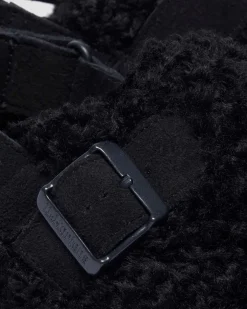 Jorge II Wildleder & Borg Mules in Schwarz