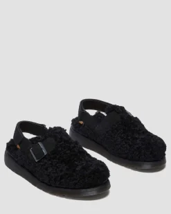 Jorge II Wildleder & Borg Mules in Schwarz