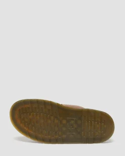 Josef Leder Buckle Slide Sandalen in Oak