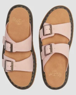 Josef Nubuck Leder Slide Sandalen in Puderrosa