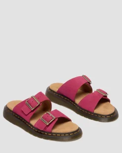 Josef Nubuck Leder Slide Sandalen in Pink