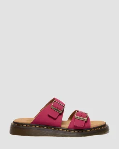 Josef Nubuck Leder Slide Sandalen in Pink