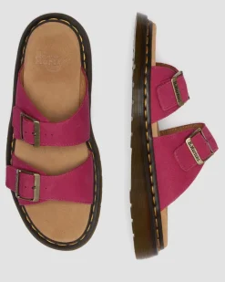 Josef Nubuck Leder Slide Sandalen in Pink