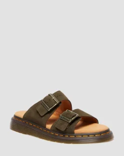 Josef Wildleder Slide Sandalen in Olivgrün Grün