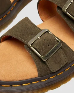 Josef Wildleder Slide Sandalen in Olivgrün Grün