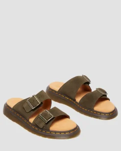 Josef Wildleder Slide Sandalen in Olivgrün Grün