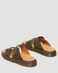 Josef Wildleder Slide Sandalen in Olivgrün Grün