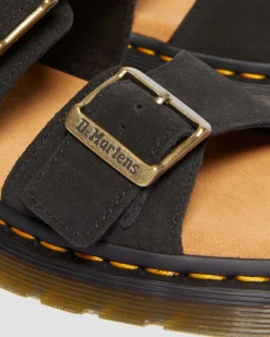 Josef Wildleder Slide Sandalen in Schwarz