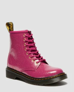 JUNIOR 1460 GLITZER LACKLEDER STIEFEL in Pink, Silber & Gold