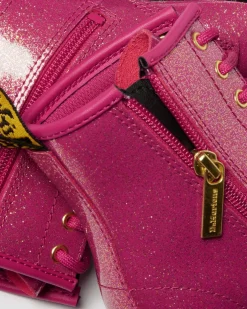 JUNIOR 1460 GLITZER LACKLEDER STIEFEL in Pink, Silber & Gold