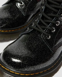 JUNIOR 1460 GLITZER LACKLEDER STIEFEL in Schwarz & Silber