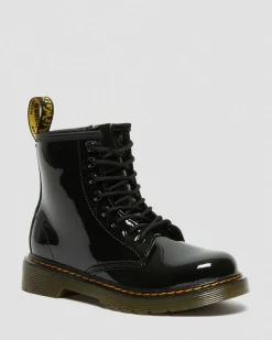 Junior 1460 Lacklederstiefel in Schwarz