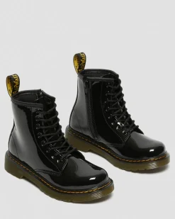 Junior 1460 Lacklederstiefel in Schwarz