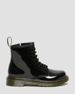 Junior 1460 Lacklederstiefel in Schwarz