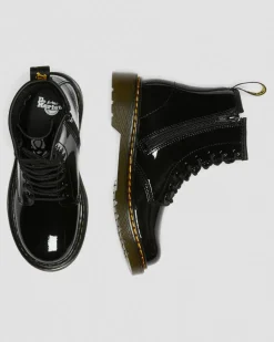 Junior 1460 Lacklederstiefel in Schwarz