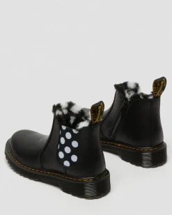 Junior 2976 Leonore Chelsea Boots aus Leder mit Kunstfellfutter in Schwarz