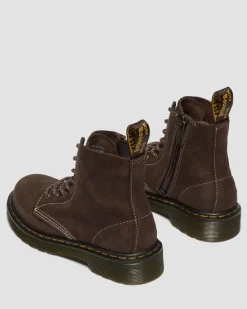 Junior 1460 Tumbled Nubuck Stiefel in Dunkelbraun
