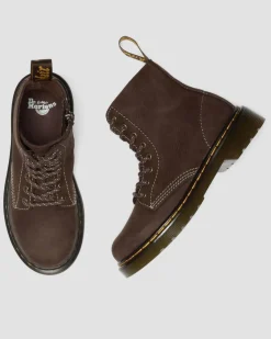 Junior 1460 Tumbled Nubuck Stiefel in Dunkelbraun