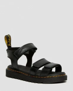 Junior Klaire Leder Riemen Sandalen in Schwarz