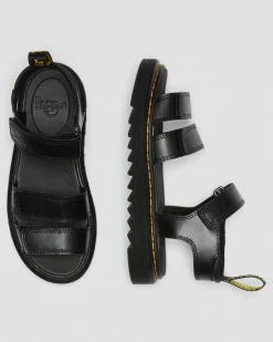 Junior Klaire Leder Riemen Sandalen in Schwarz