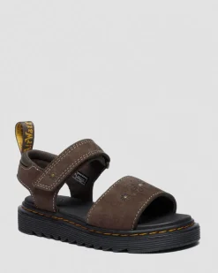 Junior Marlowe Flower Nubuck Riemensandalen in Dunkelbraun