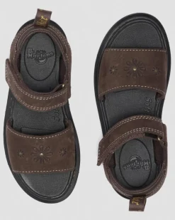 Junior Marlowe Flower Nubuck Riemensandalen in Dunkelbraun